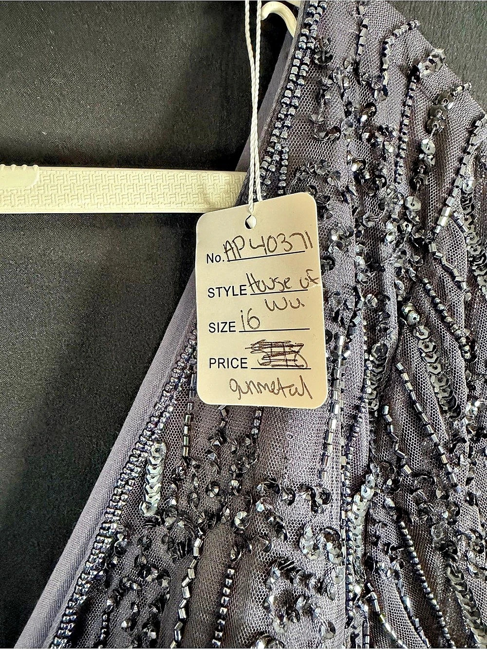 Adrianna Papell Platinum Gown Style House Of Wu 16 Beaded Maxi Black Black Tie - Picture 8 of 16